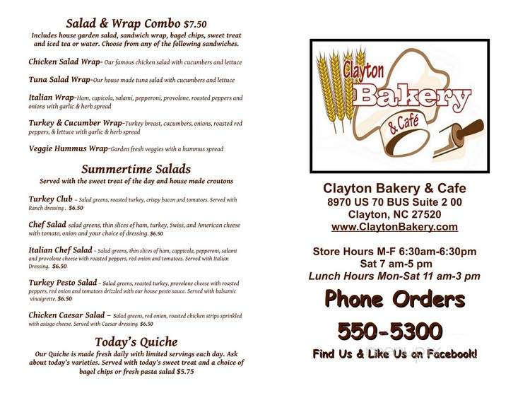 Clayton Bakery & Cafe - Clayton, NC