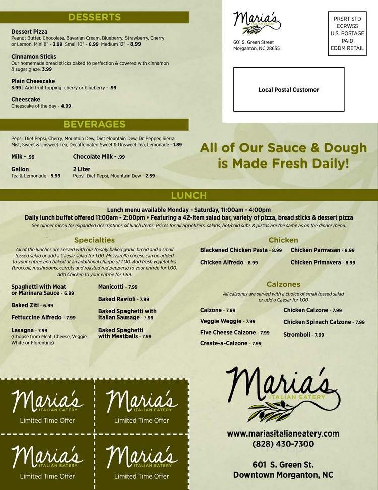 Maria's Italian Eatery - Morganton, NC