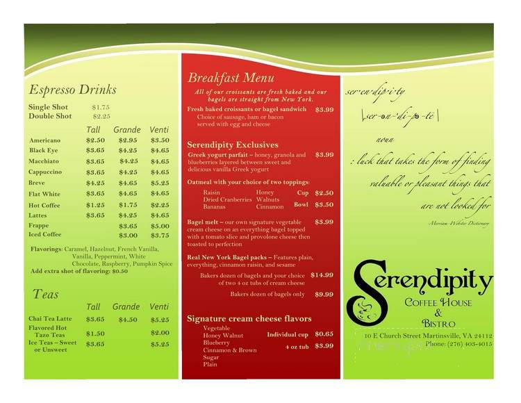 Serendipity Coffee House & Bistro - Martinsville, VA