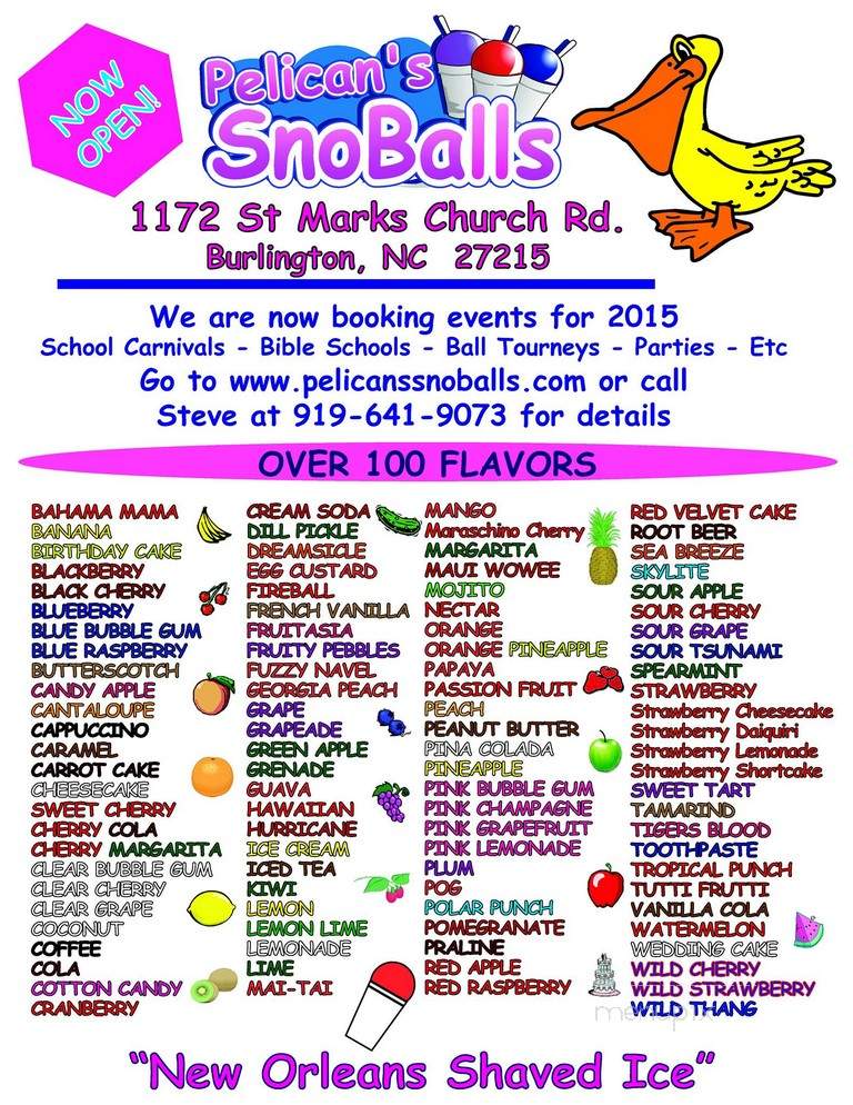 Pelican's Snoballs - Burlington, NC