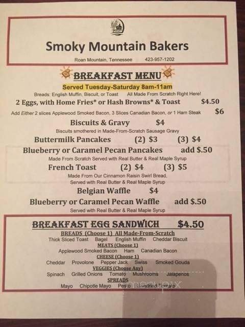 Smoky Mountain Bakers - Roan Mountain, TN