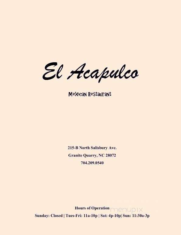 El Acapulco Mexican Restaurant - Granite Quarry, NC