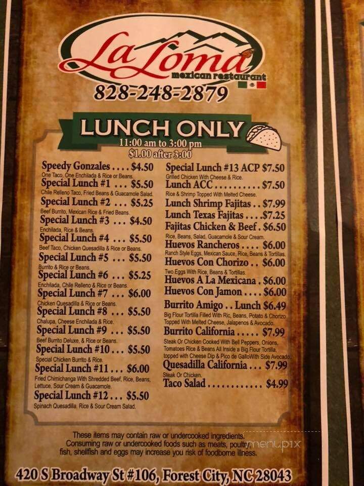 La Loma Mexican Restaurant - Forest City, NC