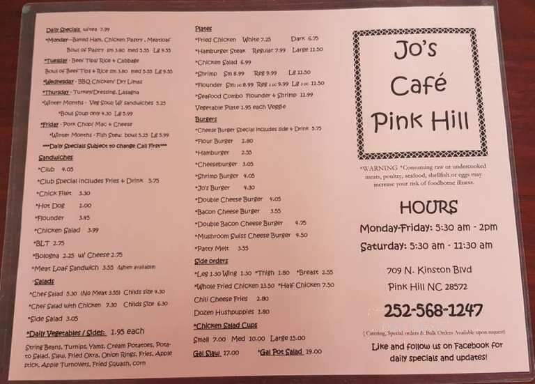 Jo's Cafe - Pink Hill, NC