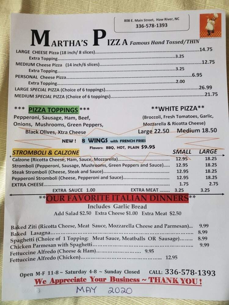 MARTHA's PIZZA - Haw River, NC