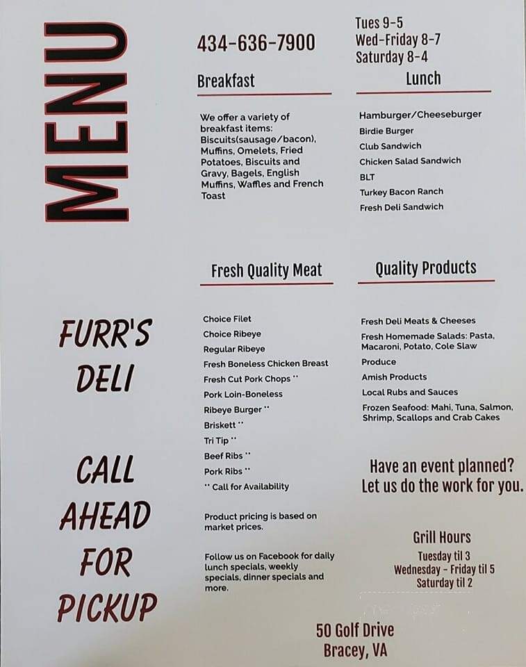 Furr's Deli - Bracey, VA