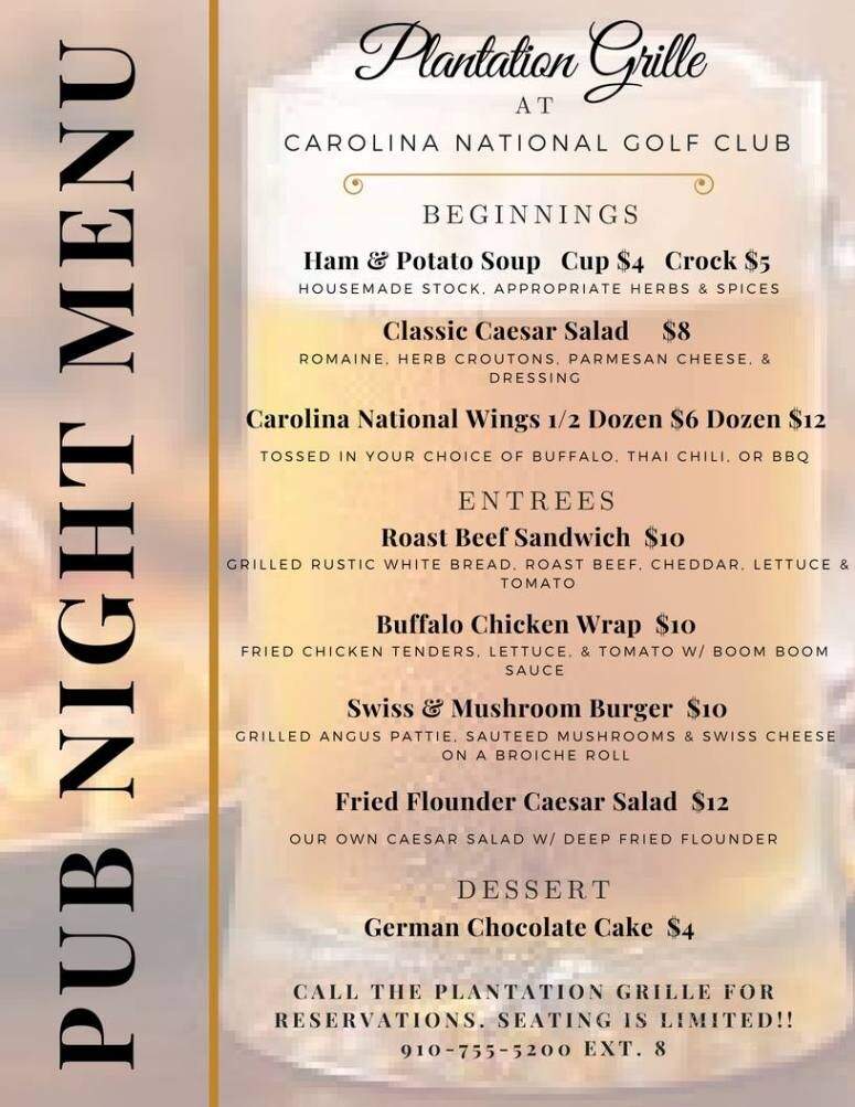 Plantation Grille at Carolina National Golf Club - Bolivia, NC