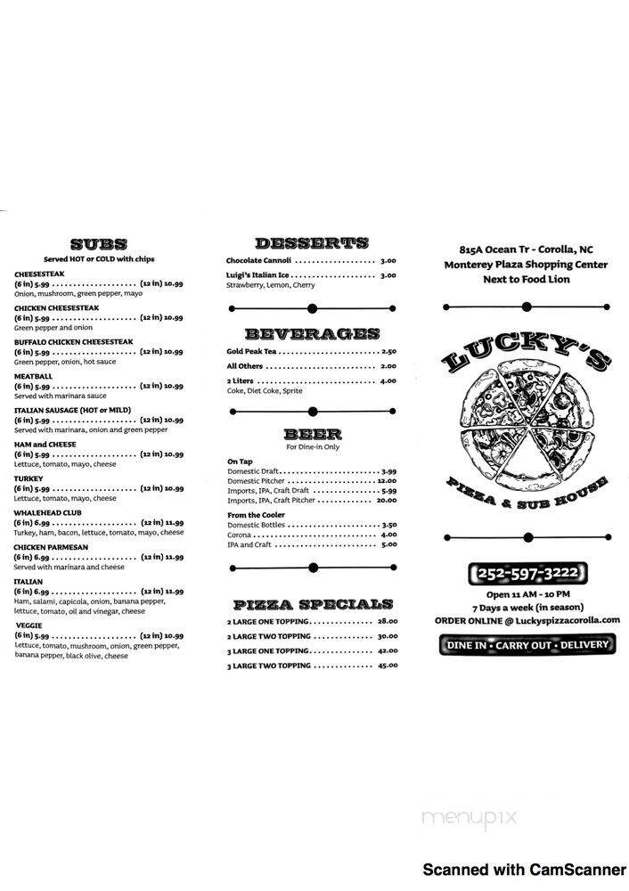 Lucky's Pizza & Sub House - Corolla, NC