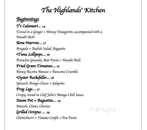 The Highlands Kitchen + Bar - Lake Lure, NC