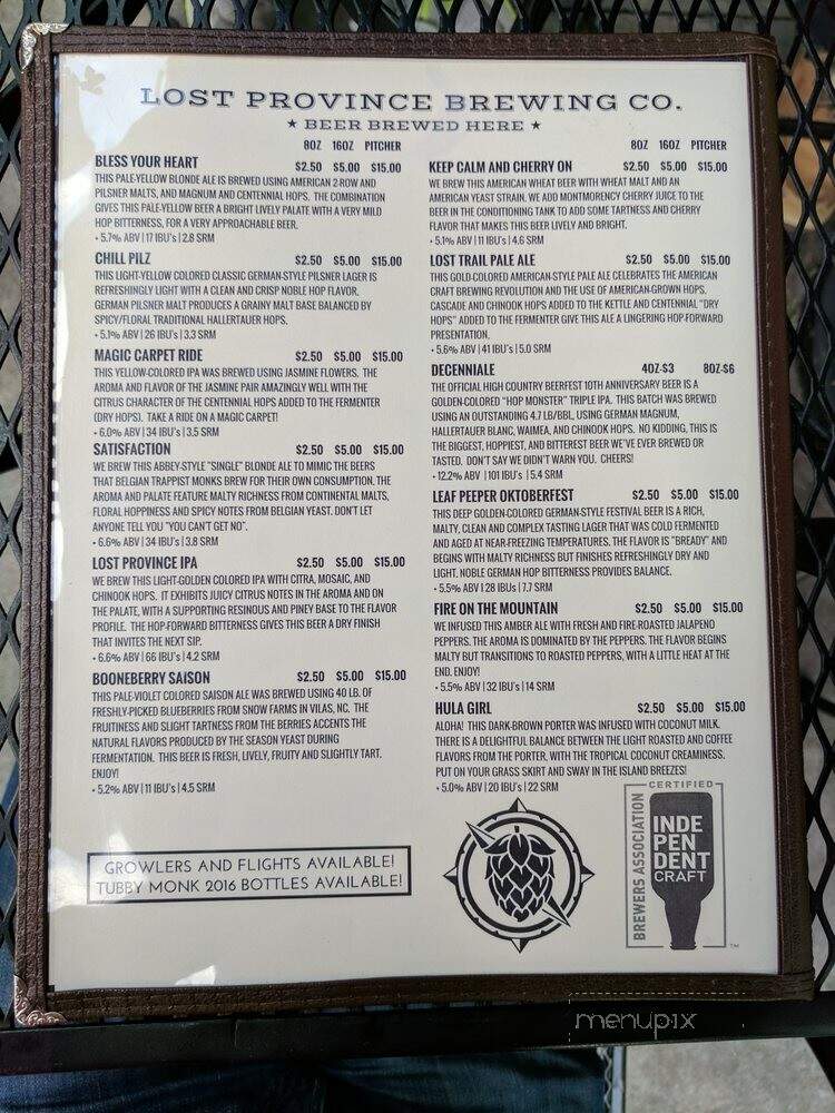 Lost Province Brewing Co - Boone, NC