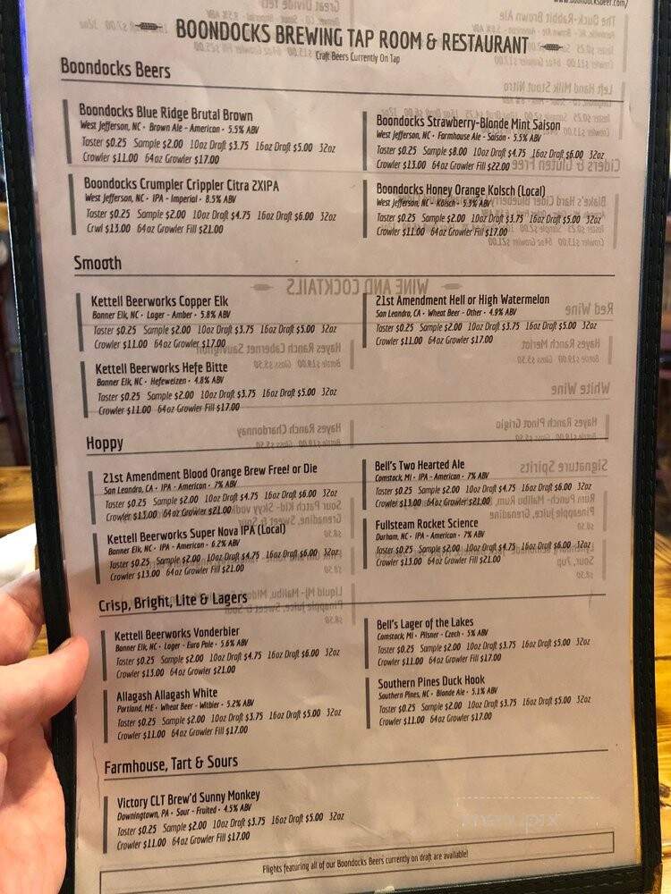 Boondocks Brewing Tap Room & Restaurant - West Jefferson, NC