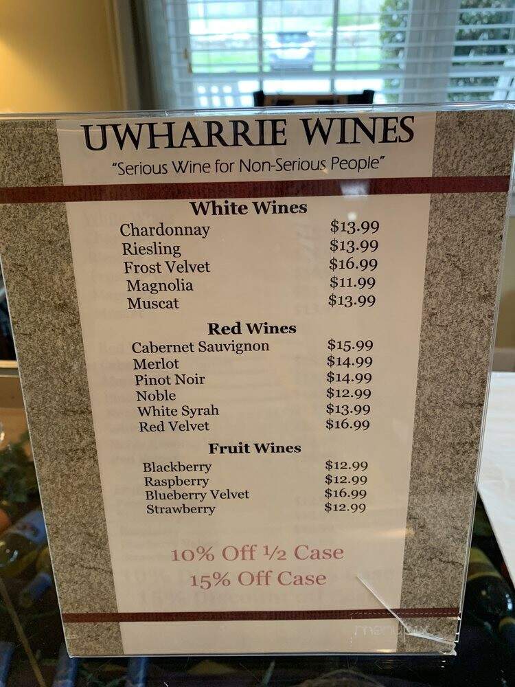 Uwharrie Vineyards & Winery - Albemarle, NC