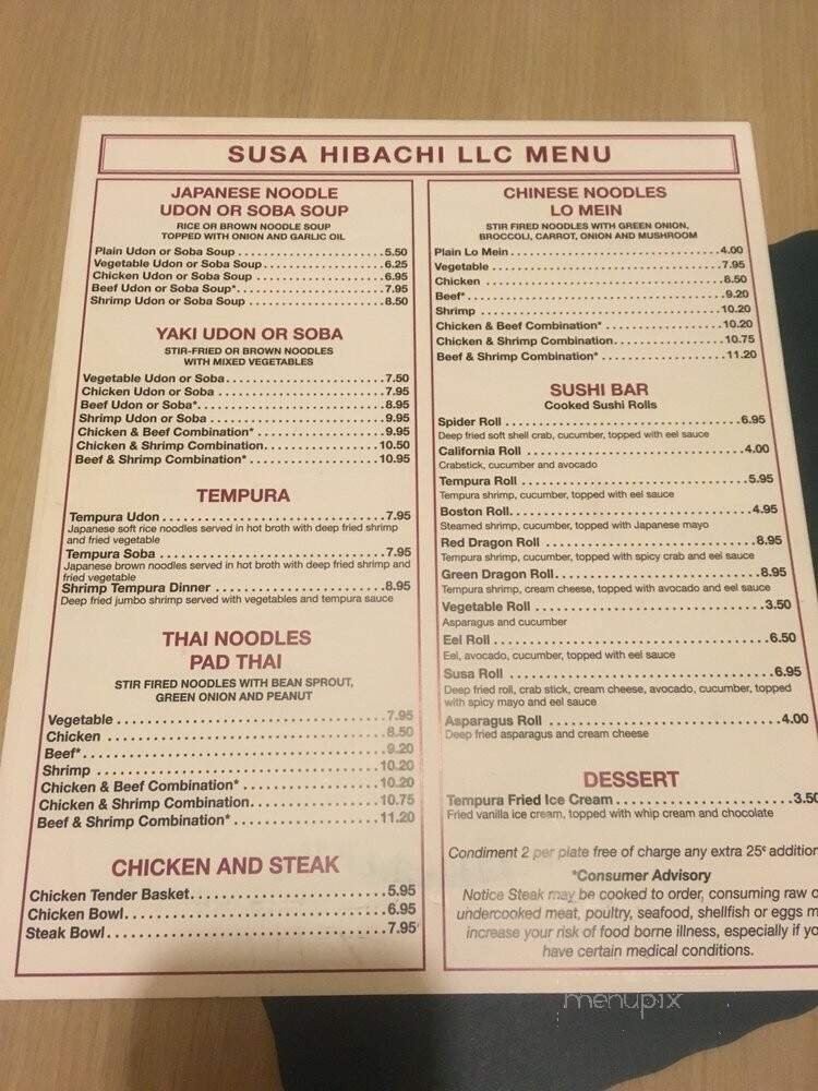 Susa Hibachi Grill - Carthage, NC