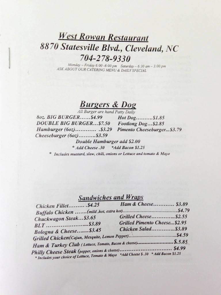 West Rowan Restaurant & Groc - Salisbury, NC