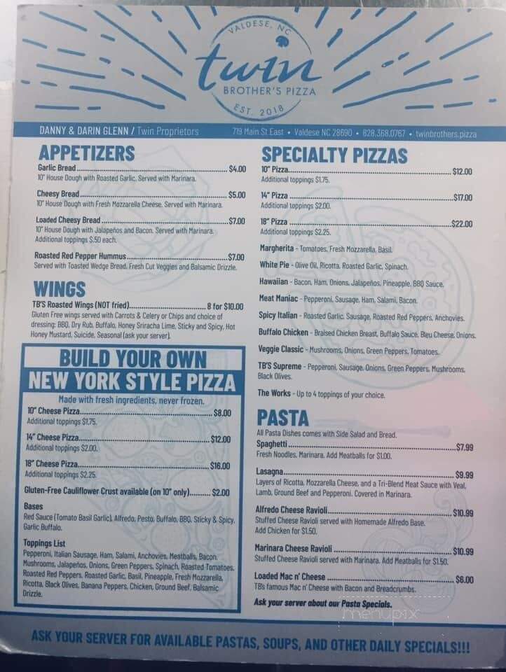 Twin Brothers Pizza - Valdese, NC