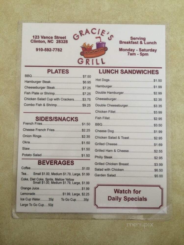 Gracie's Grill - Clinton, NC