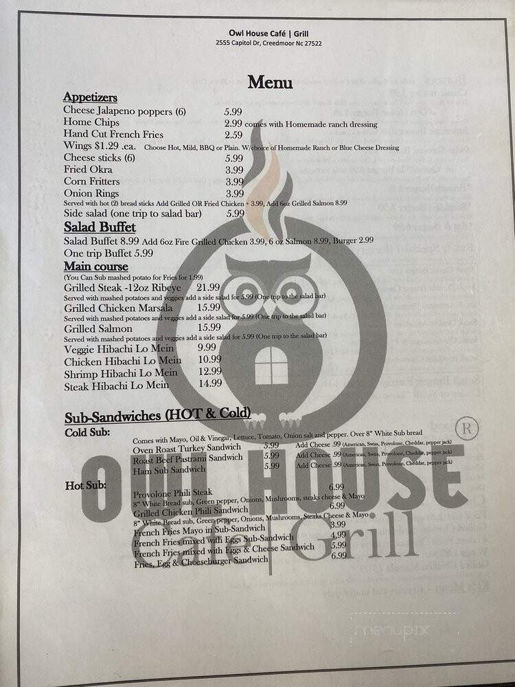 Owl House Cafe Grill - Creedmoor, NC