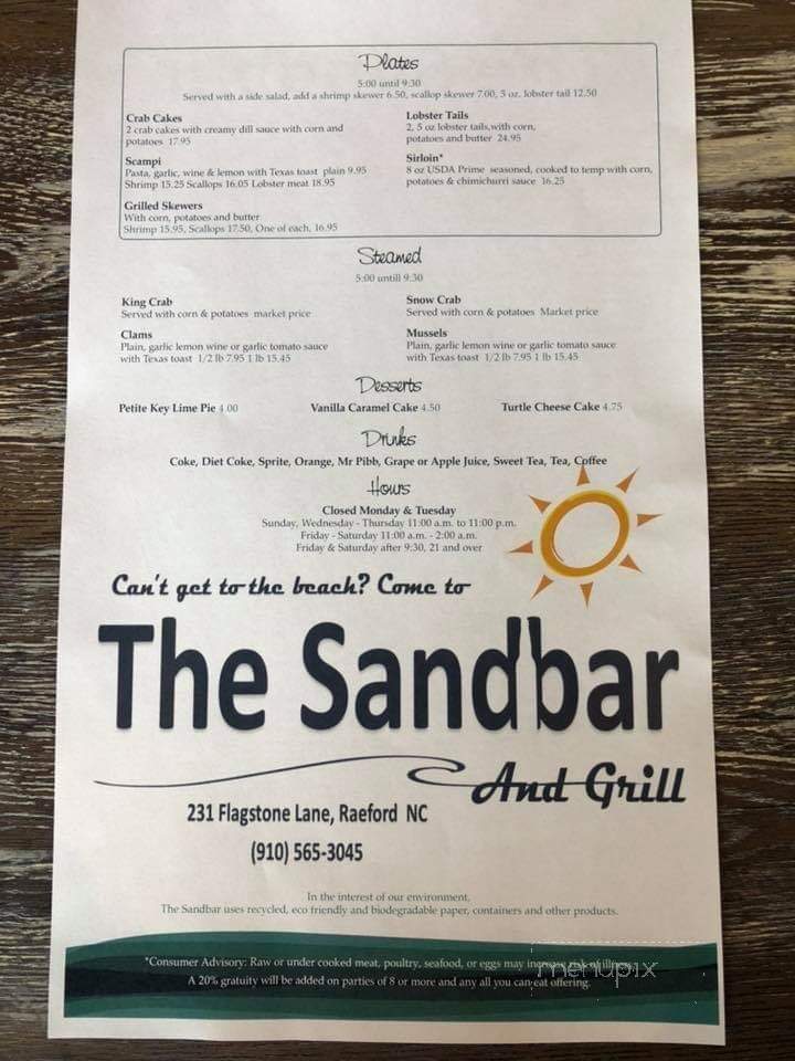 The Sandbar and Grill - Raeford, NC