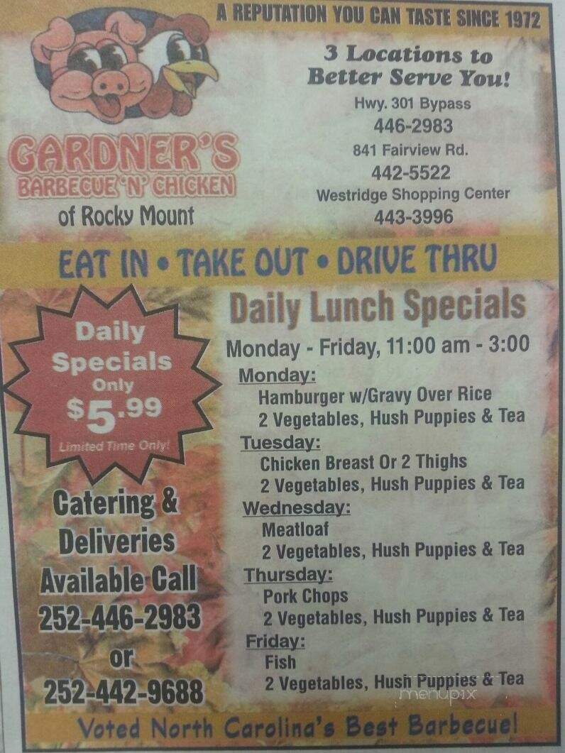 Gardner's Barbecue And Catering Service - Rocky Mount, NC