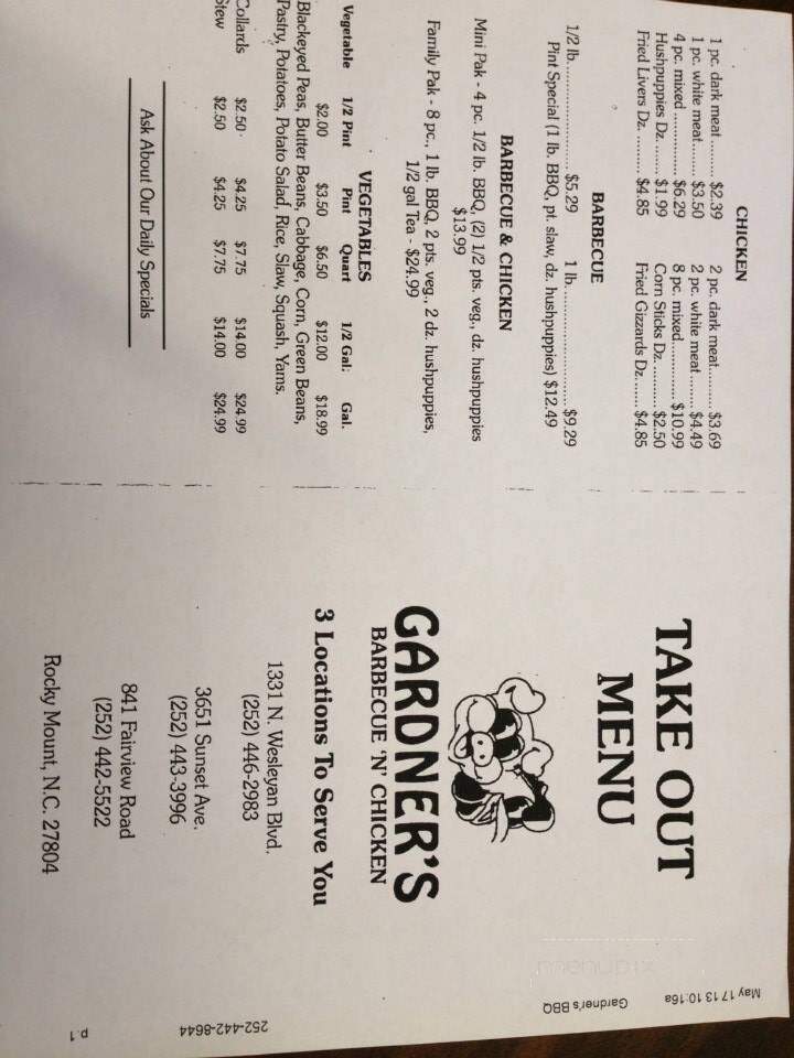 Gardner's Barbecue And Catering Service - Rocky Mount, NC