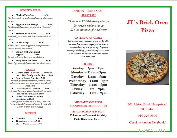 JT's Brickoven Pizza - Hampstead, NC