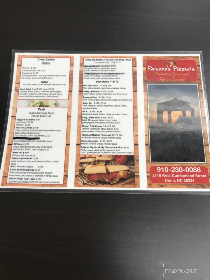 Paisano's Pizzeria - Dunn, NC