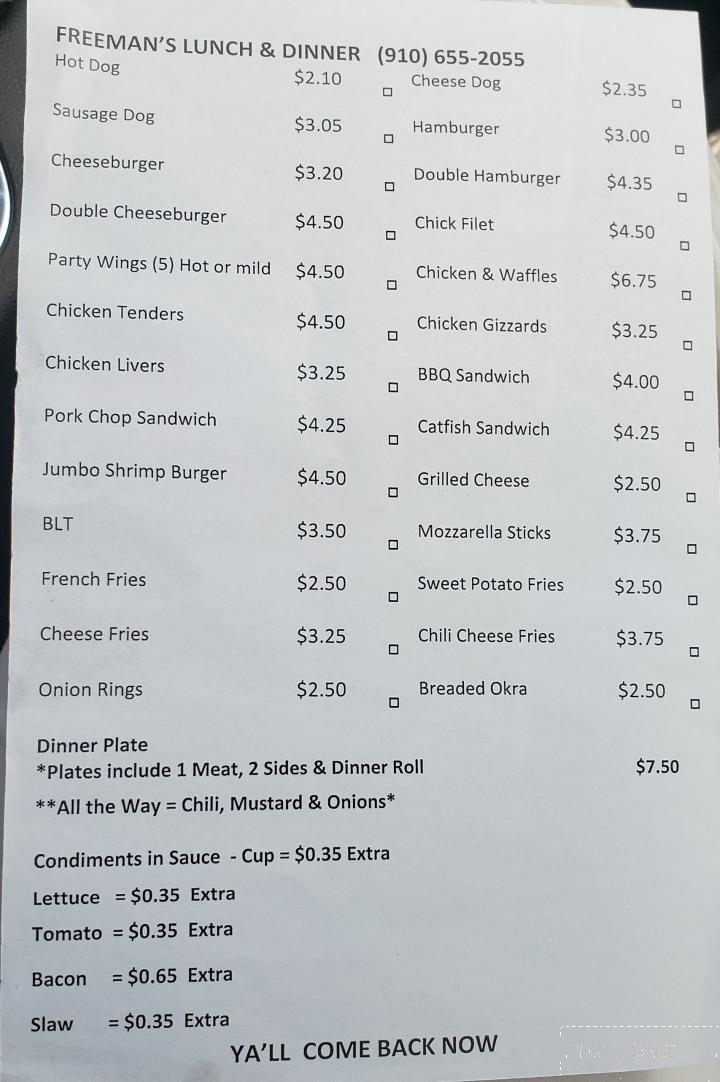 Freeman's Grill - Bolton, NC