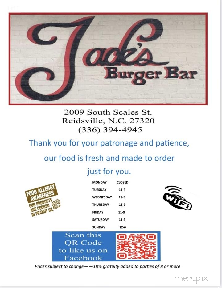 Jack's Burger Bar - Reidsville, NC